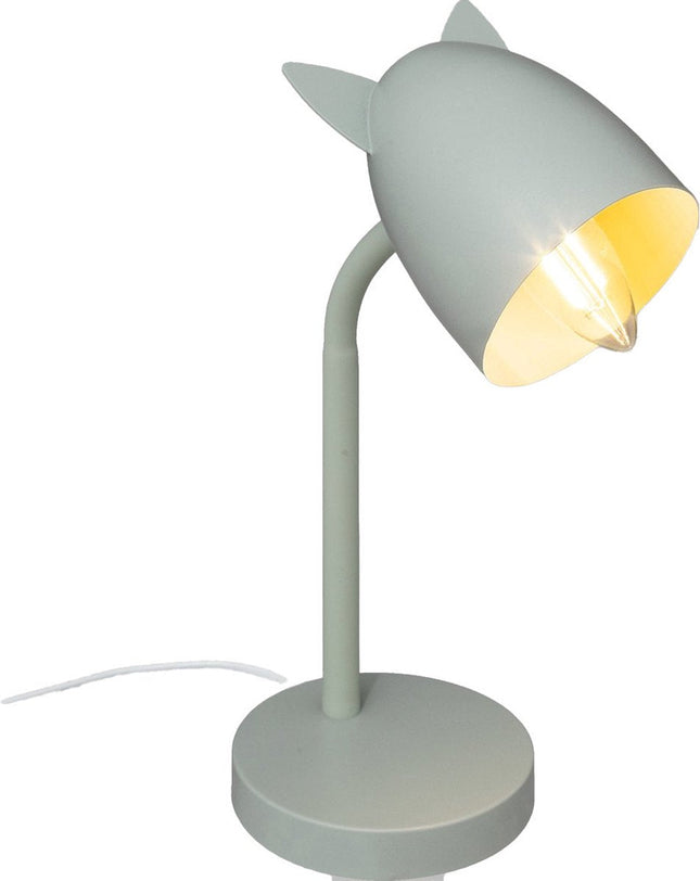Atmosphera bureaulamp kinderkamer met oortjes – groen metaal, E14, 31 cm