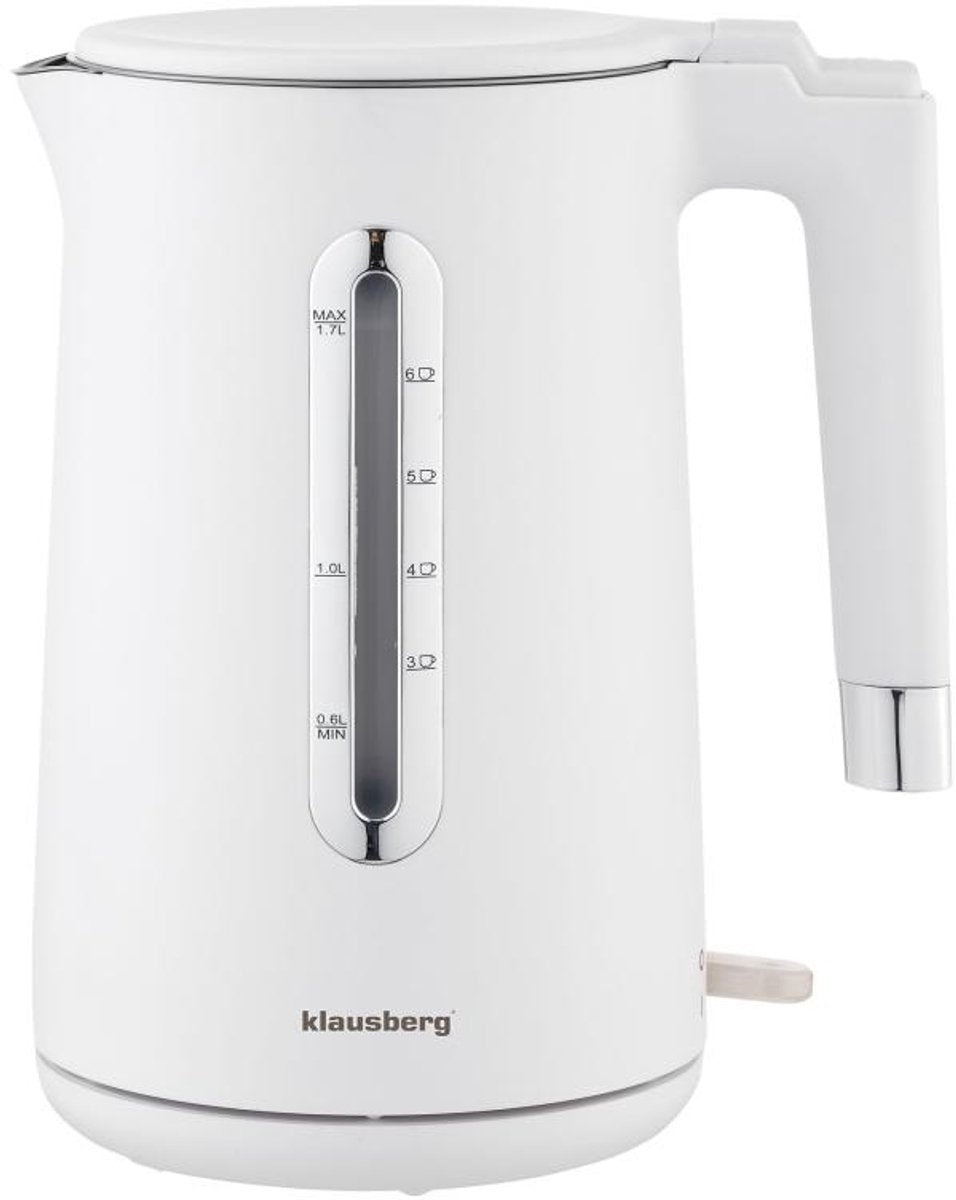 Klausberg KB-7890 elektrische waterkoker wit – 1,7 liter, 2200 W, stil