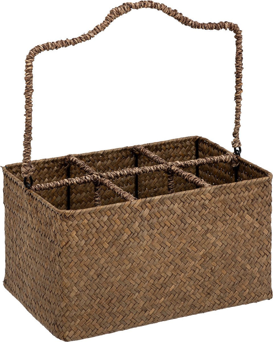 Atmosphera Bottle Holder Basket 6 x 75 cl - The Floral Collection - Brown