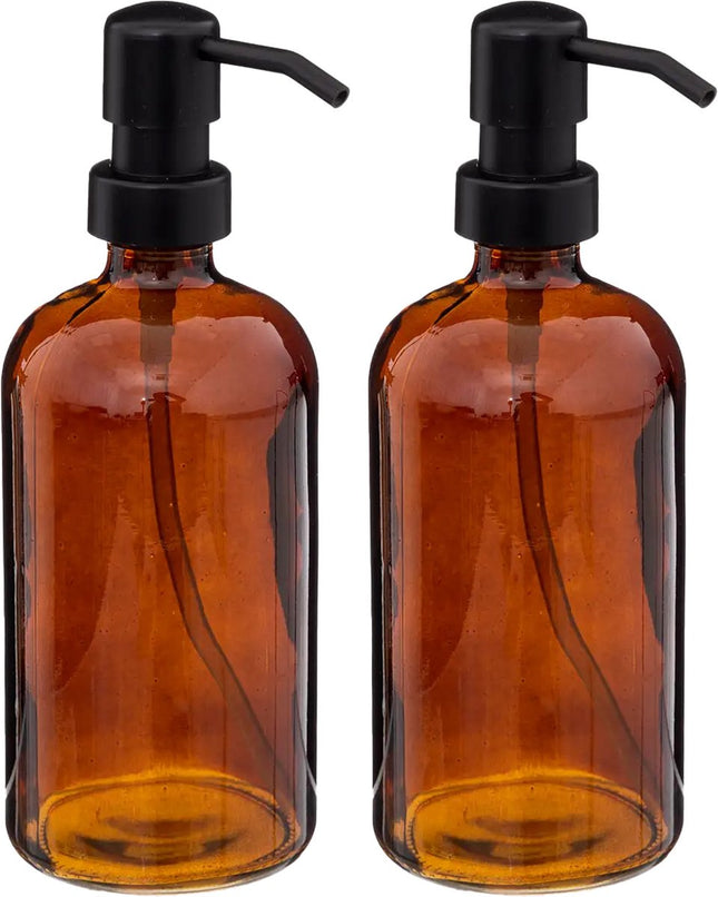 5Five glazen zeeppompje transparant bruin – set van 2, 450 ml