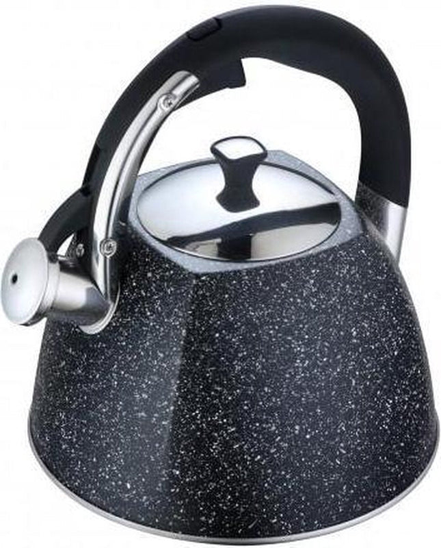 Klausberg KB-7412 fluitketel rvs 2,2 liter – zwart, alle warmtebronnen