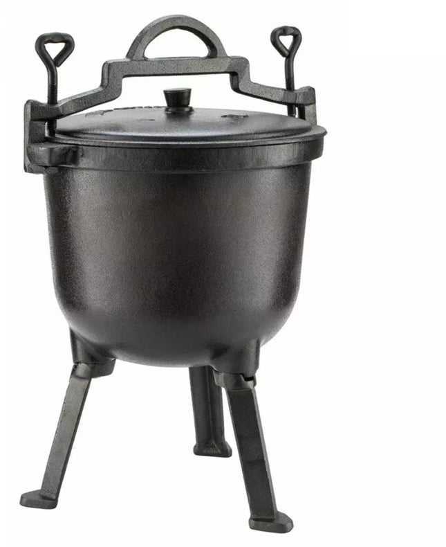 Kinghoff KH-2232 gietijzeren jachtketel 8 liter – drie poten, schroefdeksel