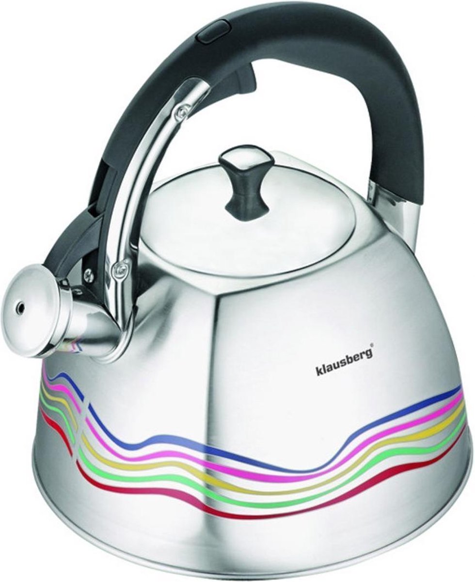 Klausberg KB-7099 bouilloire sifflante - 3L - inox - toutes sources de chaleur