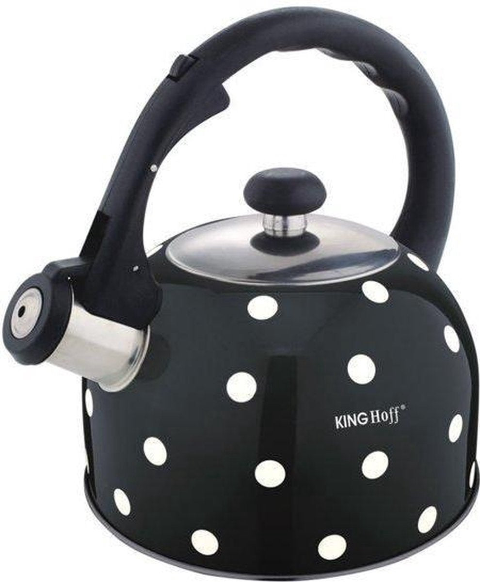 Kinghoff Fluitketel zwart stippel - 2, 6 l