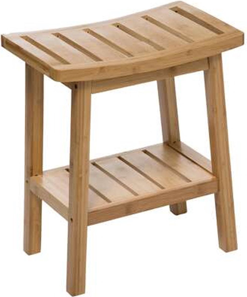 Atmosphera bamboe krukje – multifunctioneel opstapje, naturel, 46 cm hoog