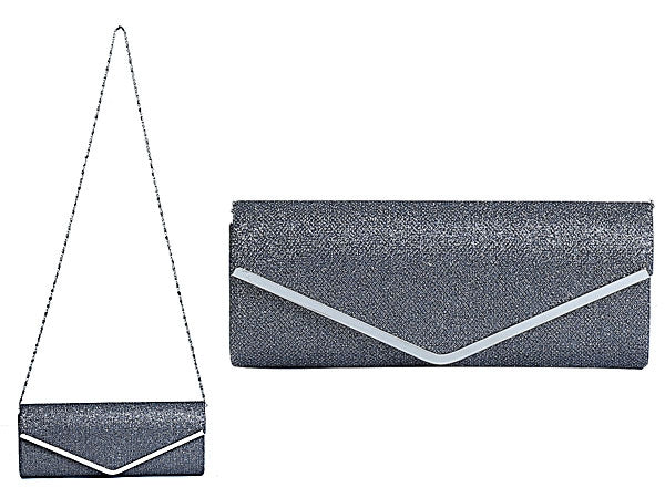 Glitter clutch – avondtasje met afneembare schouderketting, 4 kleuren – foto 2