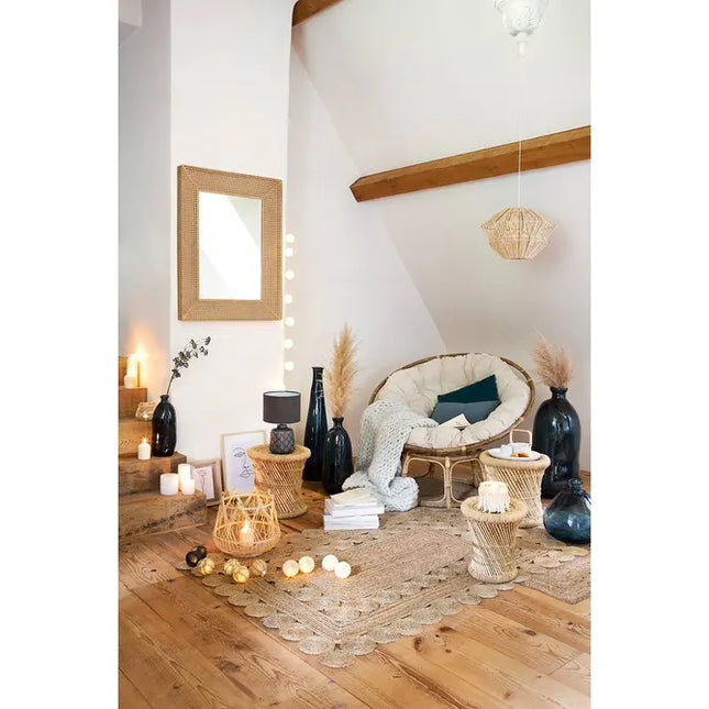 Rotan hanglamp naturel – Ø 45 cm, 30 cm hoog, met E27-fitting – foto 2