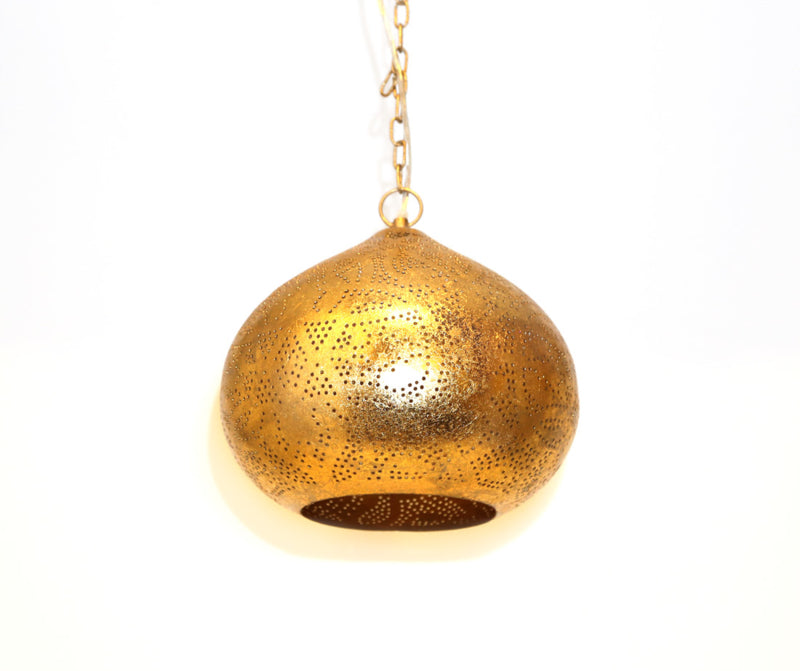 oriental pendant lamp filigree style - pumpkin - vintage gold pendant lamp filigree