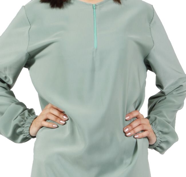 Abaya Comfort – lichte abaya met blinde rits aan de hals, maat XS t/m 2XL – foto 4