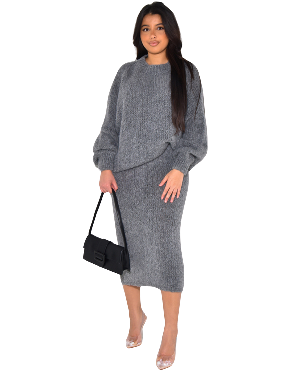 Amaya oversized twinset – wollen trui met lange rok, one size – foto 2