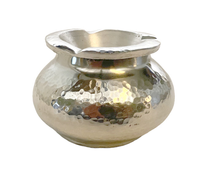 Aluminium asbak met deksel – handgemaakte terrasasbak, gehamerd, 8 cm – foto 2