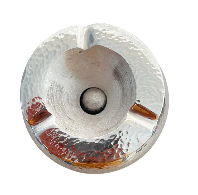 Aluminium asbak met deksel – handgemaakte terrasasbak, gehamerd, 8 cm – foto 5