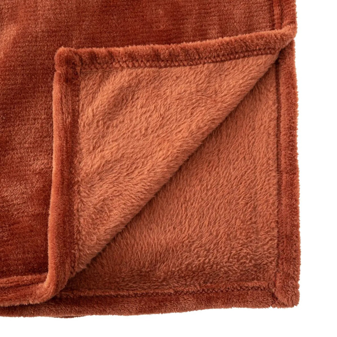 Atmosphera fleece deken terracotta – fleeceplaid 130 x 180 cm, microvezel – foto 2