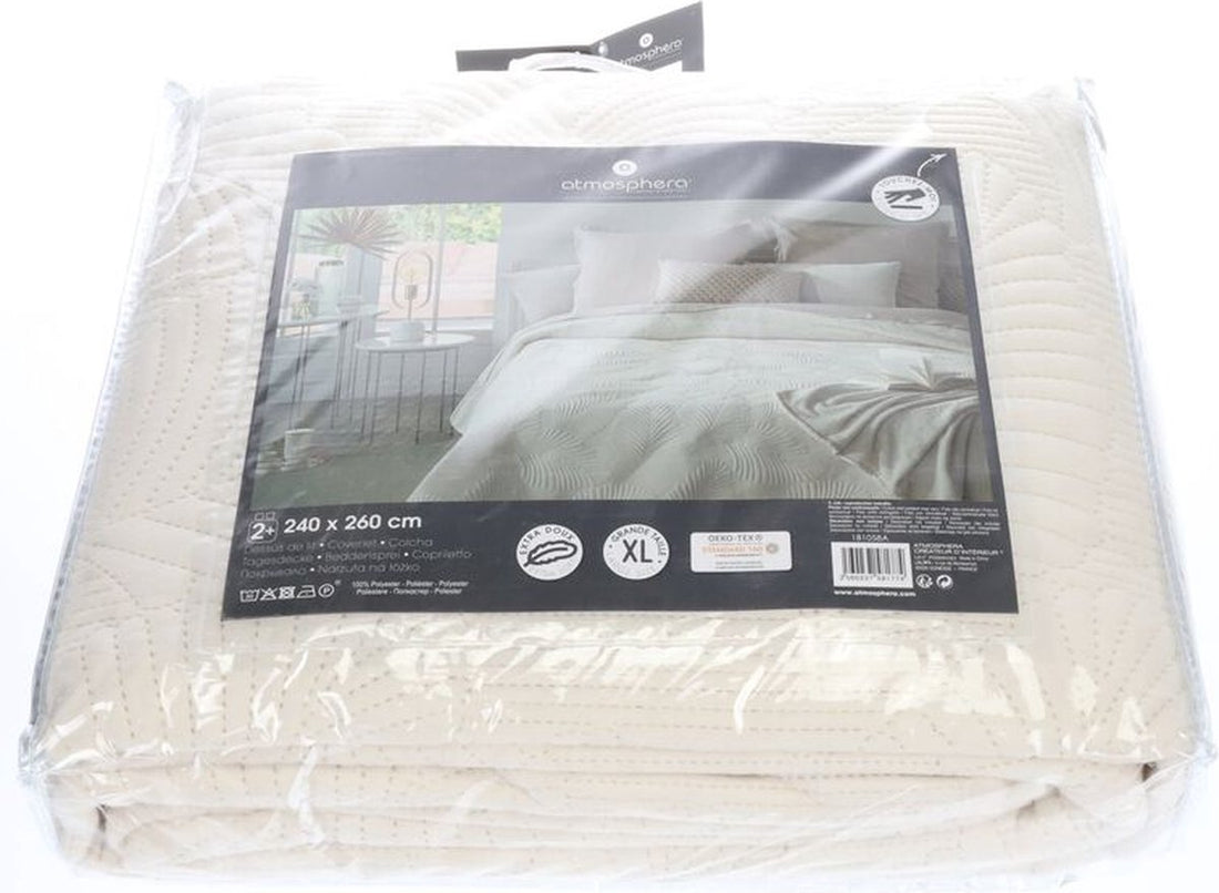 Atmosphera fluwelen sprei 240 x 260 cm – polyester met fluweelachtige textuur – foto 3