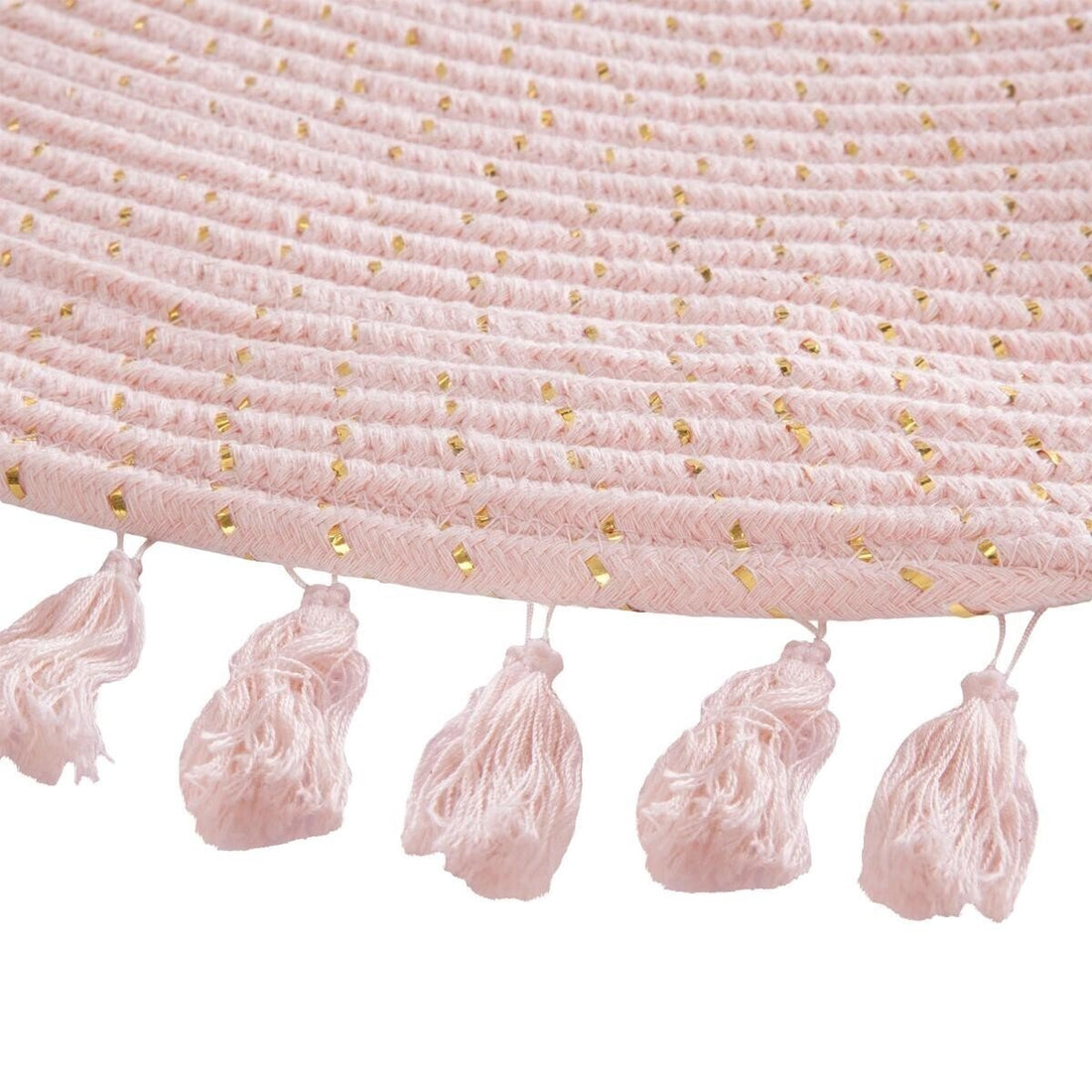 Atmosphera for Kids rond vloerkleed met lurex – roze/goud, Ø 90 cm – foto 2
