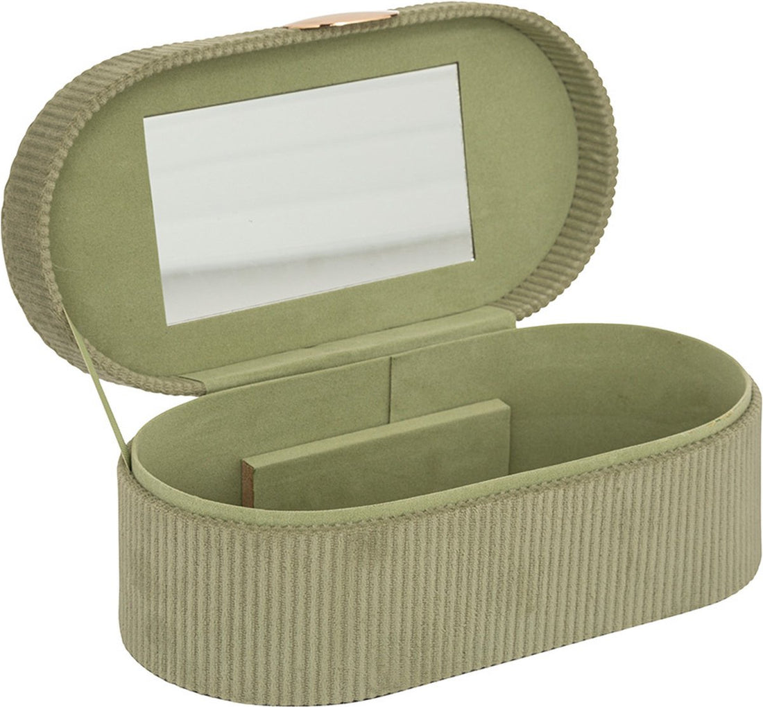 Atmosphera sieradenbakje met spiegel – groene sieraden organizer met vakjes – foto 2