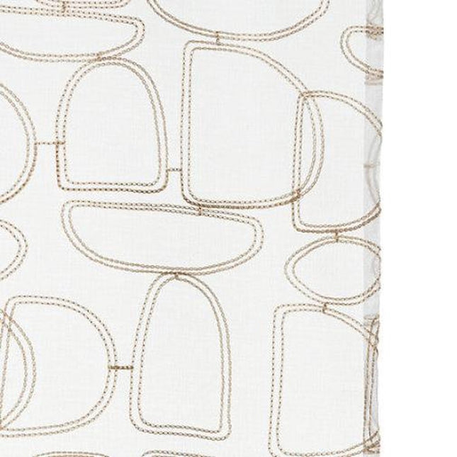 Atmosphera Hania Gordijn bedrukt 140 x 240 cm - Kant en klaar met ringen - Beige