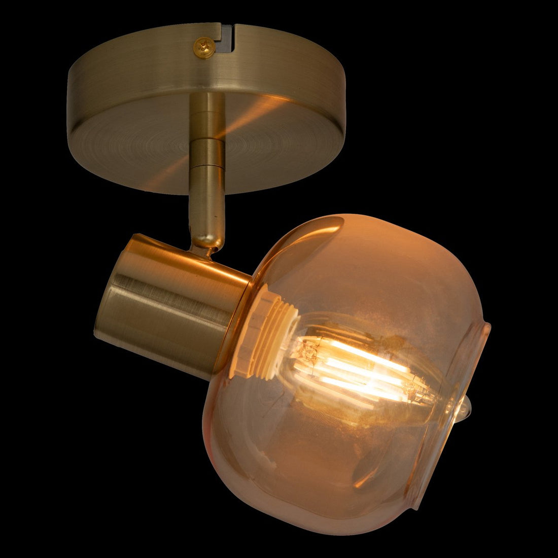 Atmosphera Pilia wandlamp goud en amber – staal en glas, E14, 10 x 16 x 10 cm – foto 3