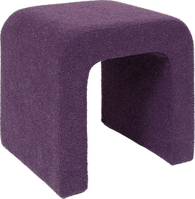 Atmosphera Sevi poef van bouclé stof – wit of paars, 41 x 35,5 x 43 cm – foto 2
