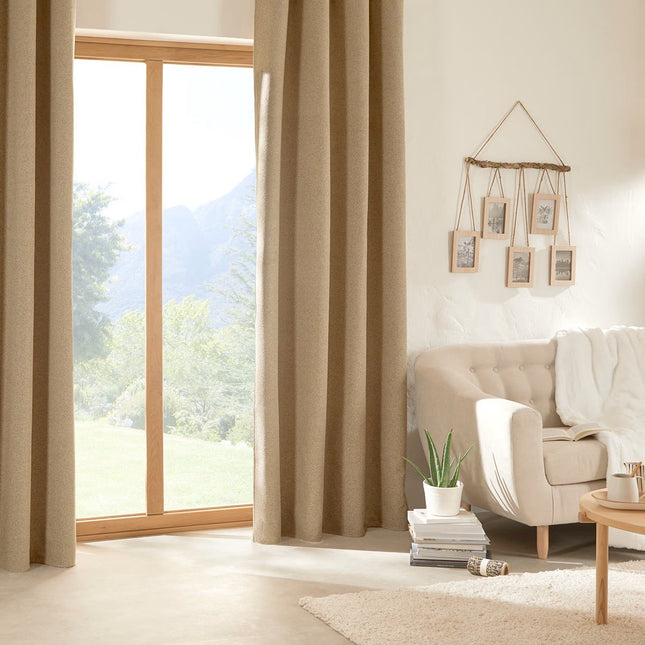 Atmosphera Soana verduisterend gordijn beige – isolerend, 140 x 260 cm – foto 2