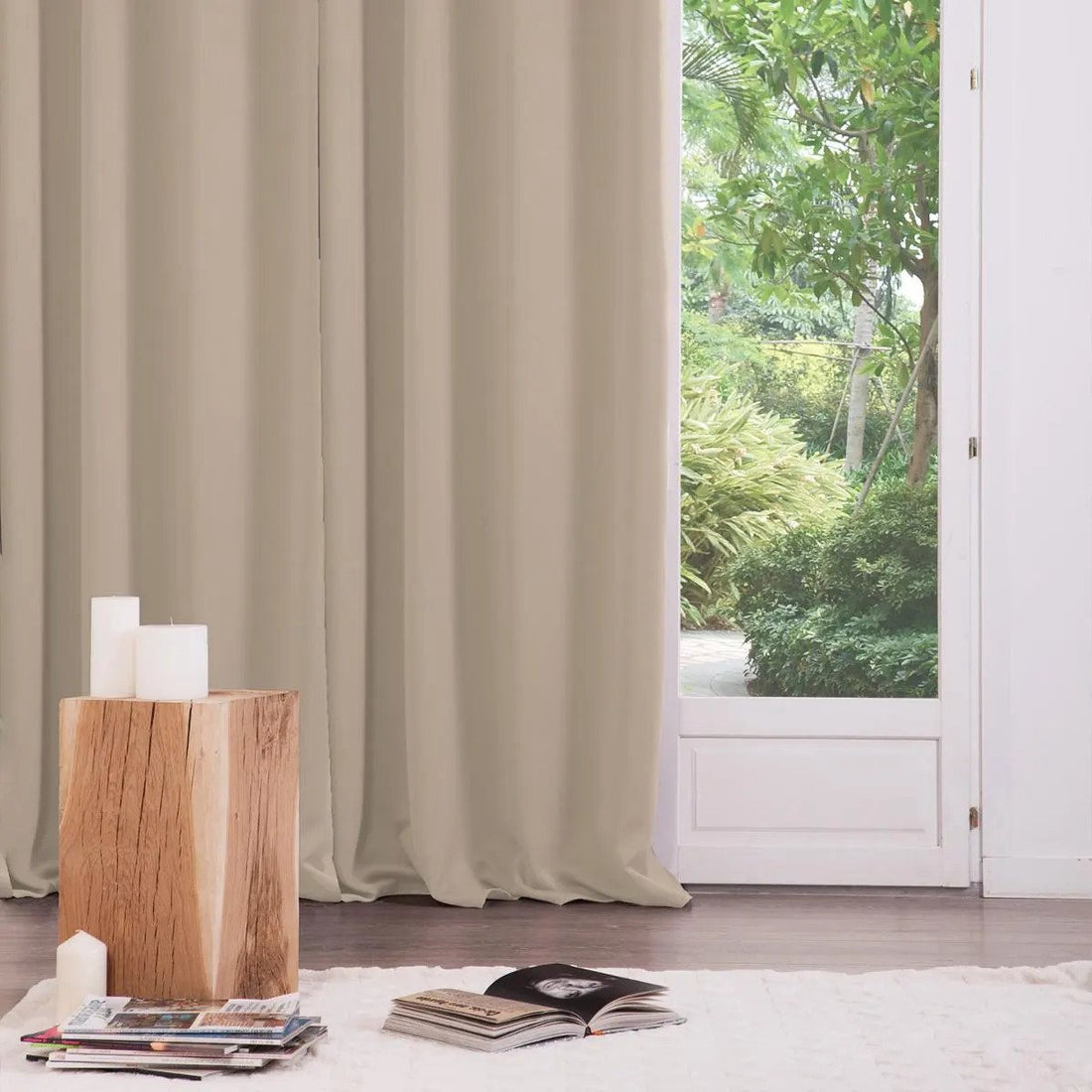 Atmosphera verduisterende gordijnen beige – set van 2, 135 x 240 cm, met ringen
