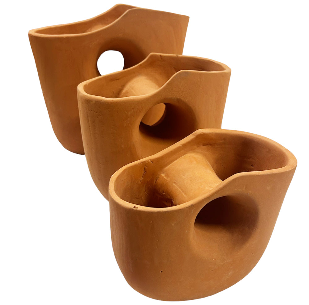 Marokkaanse terracotta vaas, sculpturaal en handgemaakt – in 3 maten