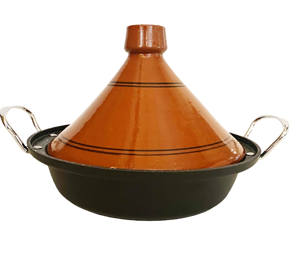 Inductie tajine Ø 30 cm met aardewerk deksel – gietaluminium, 4–8 personen