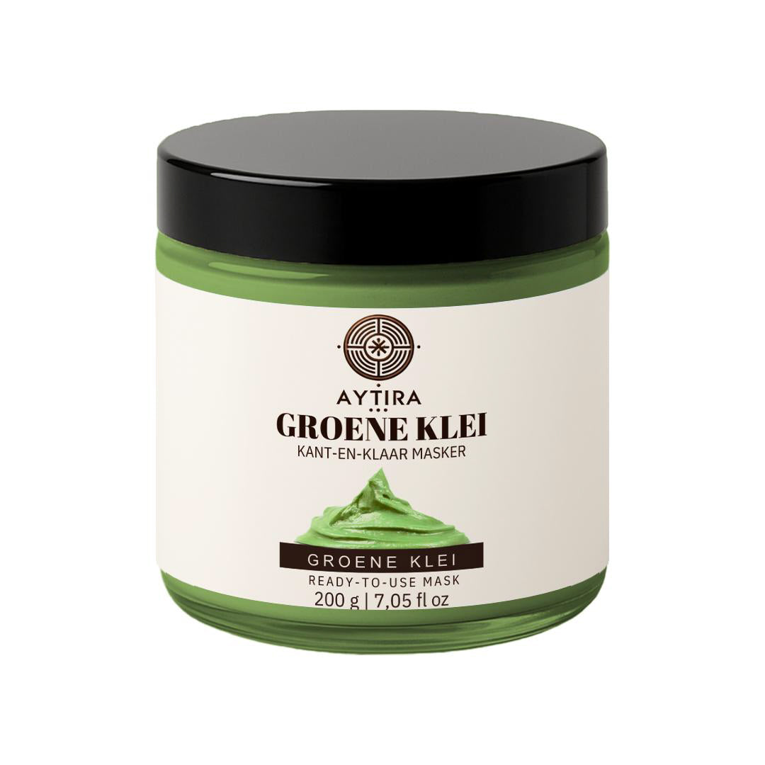 Aytira groene klei gezichtsmasker 200 g – kant-en-klaar, 100% natuurlijke klei – foto 2