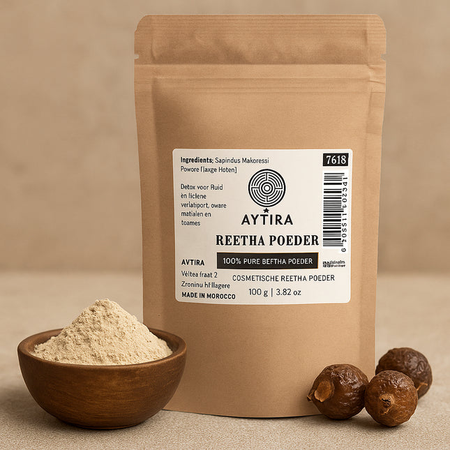 Aytira reetha poeder – 100% puur zeepnotenpoeder voor huid en lichaam, 100 g – foto 2