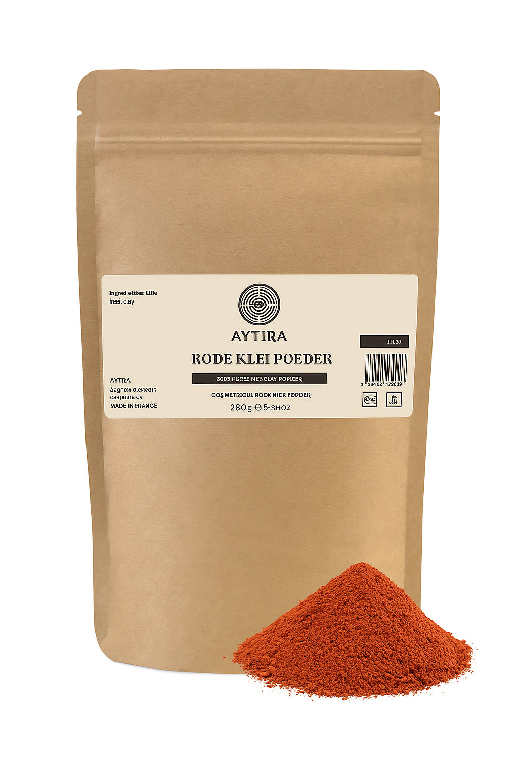 Aytira rode kleipoeder 250 g – natuurlijke illietklei voor gezicht en lichaam