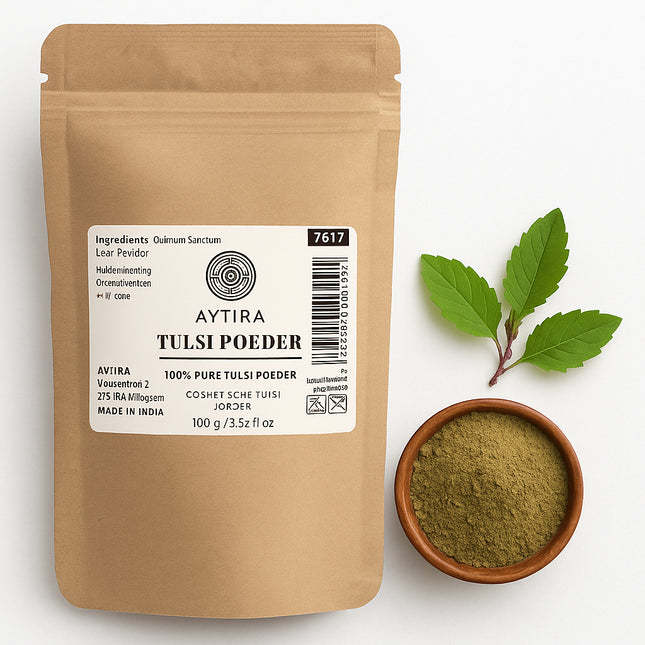 AYTiRA Tulsi Poeder – 100% Puur – Natuurlijke Huidzuivering & Anti-Acne – 100 g