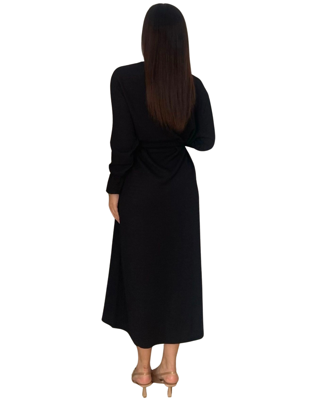 Alina dress – damesjurk in zwart, beige, gebroken wit of lime – foto 6