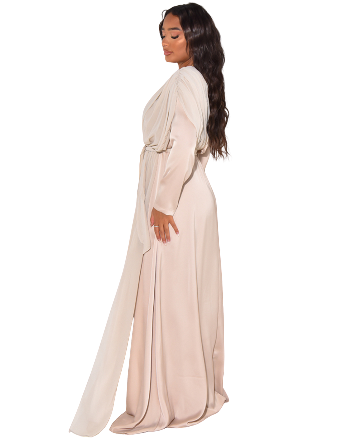 Emilia Dress – damesjurk in zwart, beige of turquoise, maat S tot L – foto 26