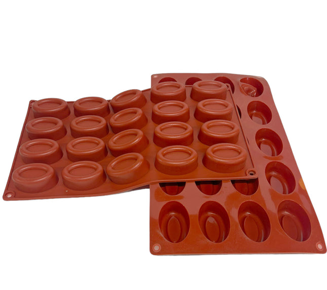 Silicone Baking Mold - 20 mini oval molds