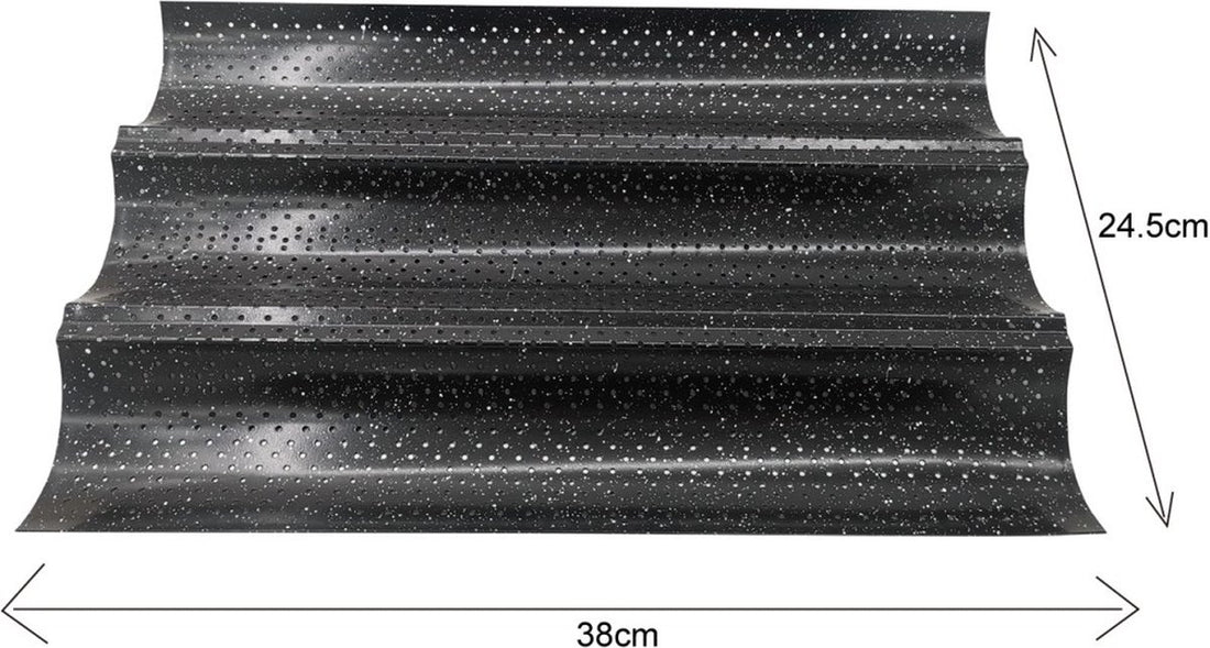 Kinghoff bakvorm voor stokbrood – rechthoekig bakblik, 38 x 24,5 cm – foto 3