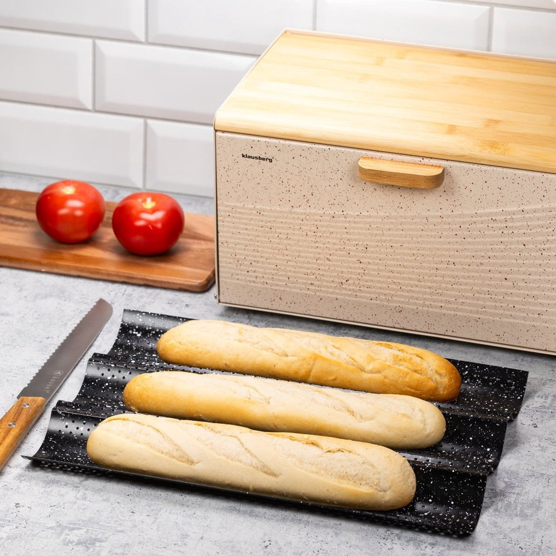 Kinghoff bakvorm voor stokbrood – rechthoekig bakblik, 38 x 24,5 cm – foto 2