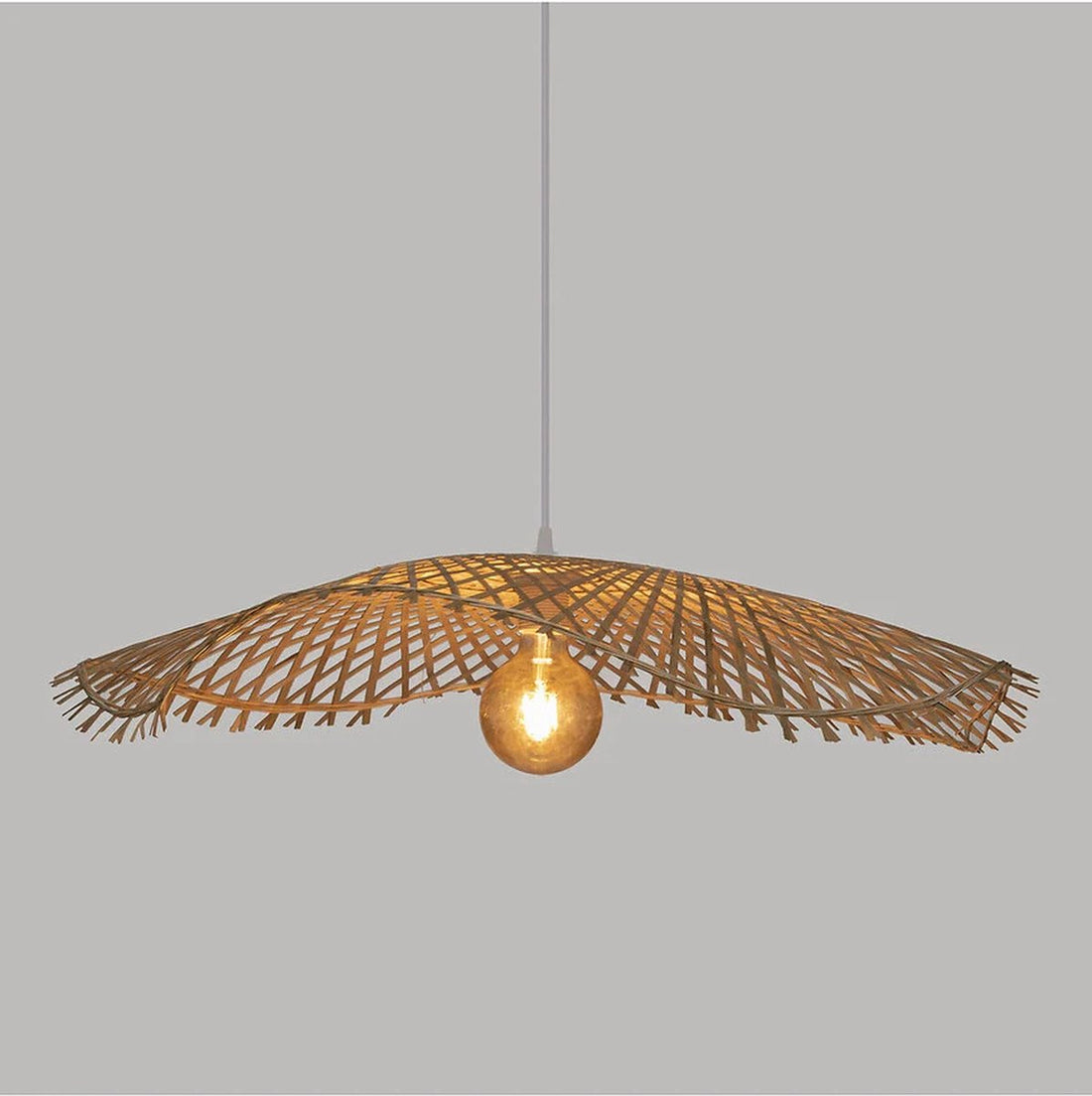 Suspension Bambou - Atmosphera - Naturel Clair - Halogène et Led