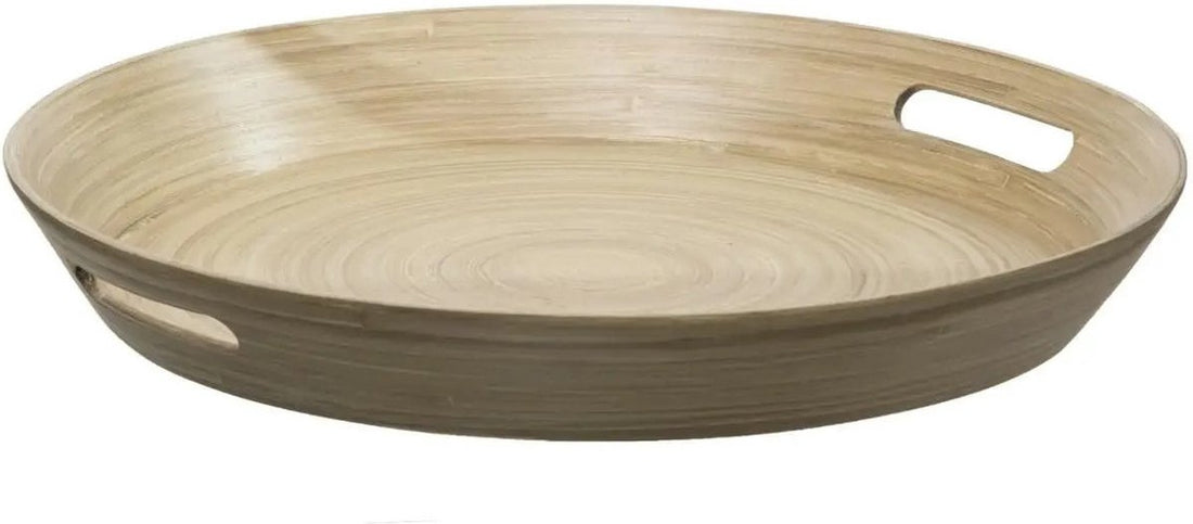 Bamboe dienblad rond Ø 42 cm met handvaten – 5Five serveerblad – foto 7