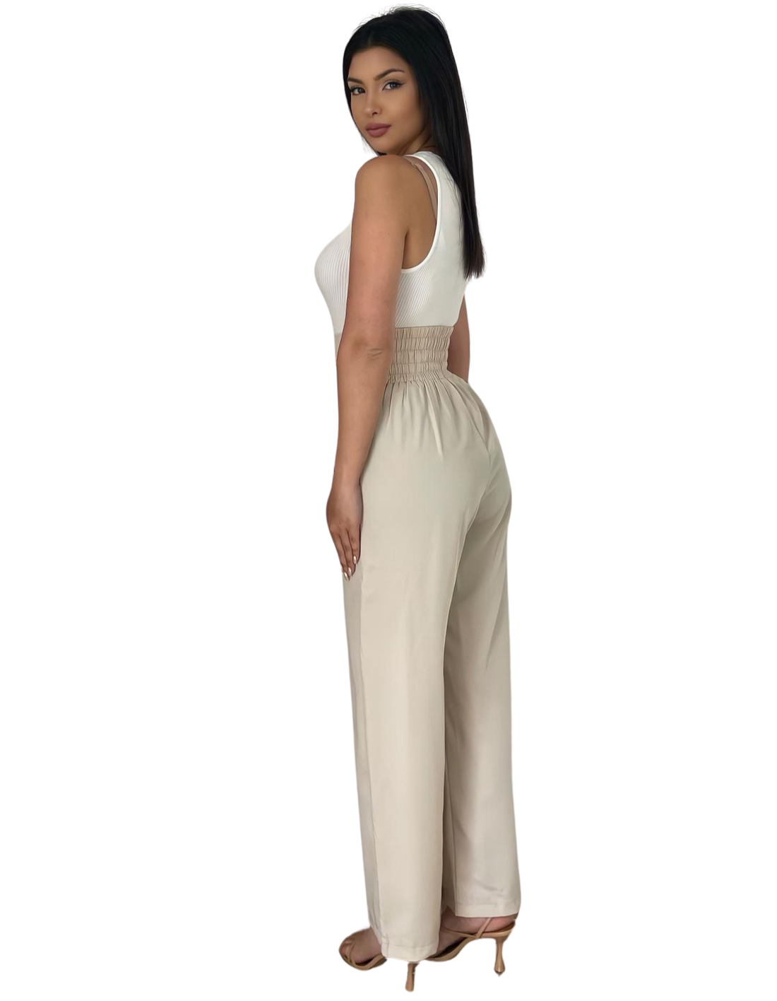Esme broek dames – beige, olijfgroen of donkerkaki, maat S/M of M/L – foto 8