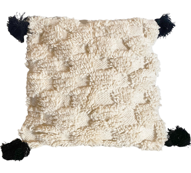 Berber kussen Beni Ouarain – handgemaakt van wol, 50 x 50 cm, zonder vulling