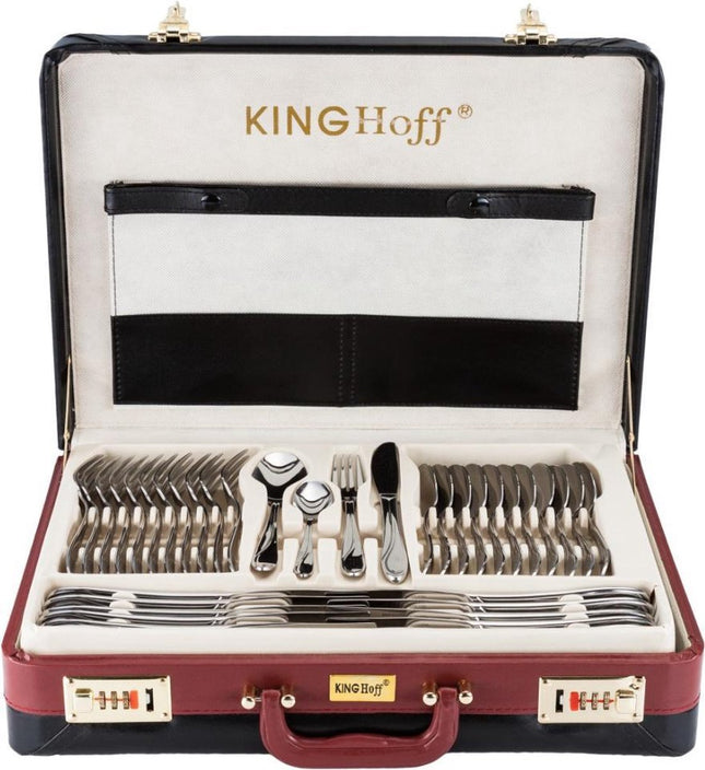 Bestekset 12 personen Kinghoff 3509 – 72-delig, 18/10 rvs, koffer met slot – foto 2