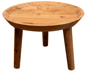 Ronde bijzettafel Bowl van acacia – naturel, 42 x 42 x 29 cm