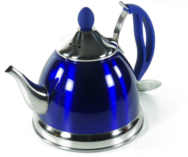 Kinghoff theepot RVS 1 liter met filter – ook voor inductie, in 4 kleuren – foto 2