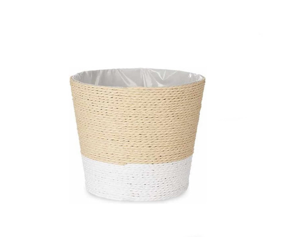 Mini bloempot van zeegras – plantenmand met plastic coating, 11 x 11 x 10,5 cm