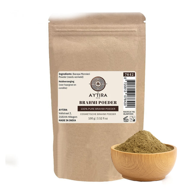 Aytira Brahmi poeder 100 g – 100% Bacopa monnieri voor haarverzorging