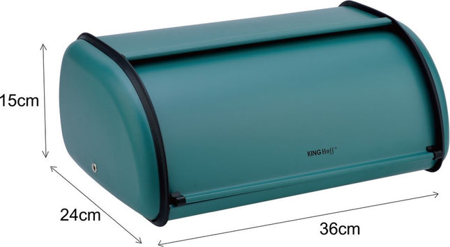 Broodtrommel - RVS - Groen - Retro - 36 x 24 x 15 cm