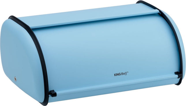 Kinghoff retro broodtrommel lichtblauw – rvs, ca. 10 liter, 36 x 24 x 15 cm