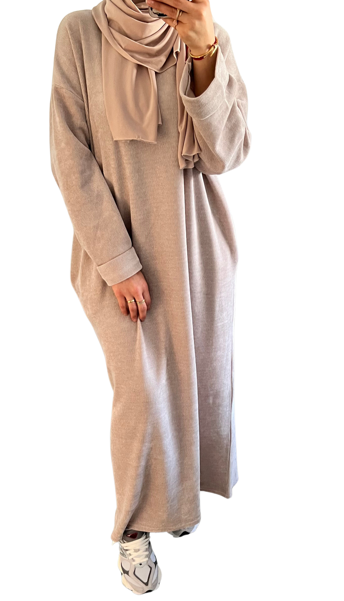 Maya Dress – oversized geribbelde jurk met zakken, tot maat XL – foto 8