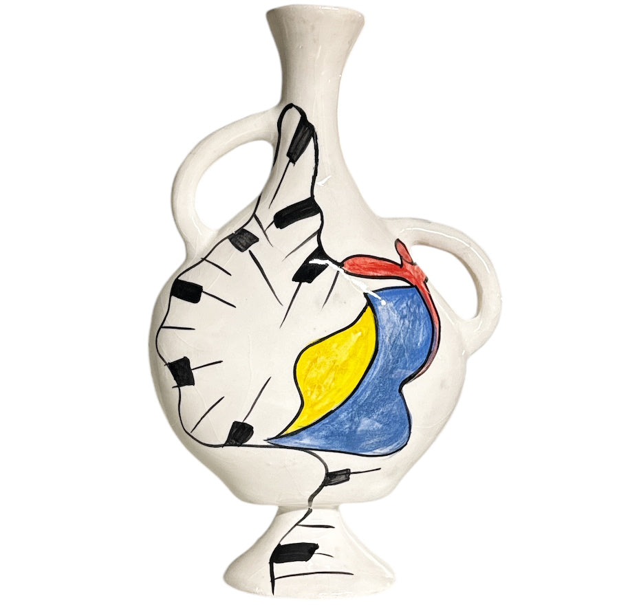 Vase Décorative Peinte à la Main au Design Abstrait