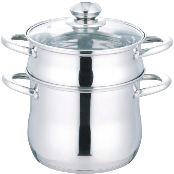 Couscouspan RVS – stoompan voor couscous, ook voor inductie, 4 tot 16 liter